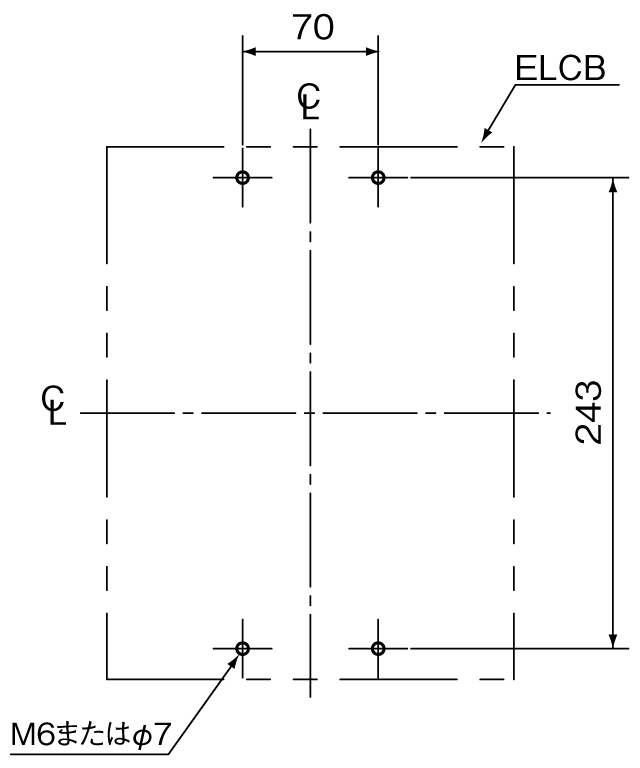 EW800RAG-3P 取付穴寸法