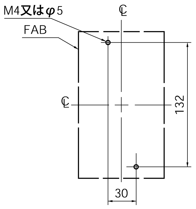 SA103BA 取付穴寸法