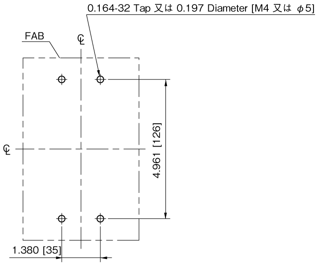 SA203CUL 取付穴寸法