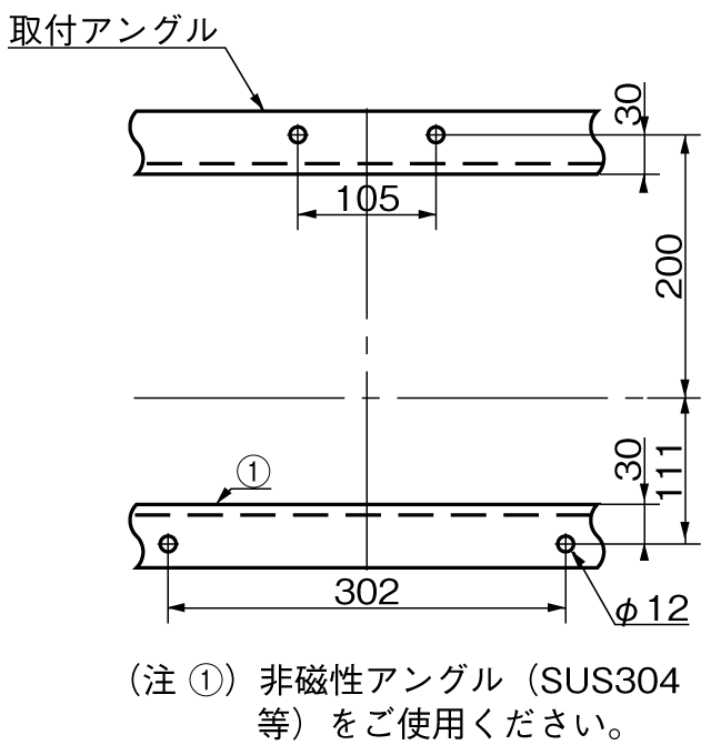 SA2504E 取付穴寸法