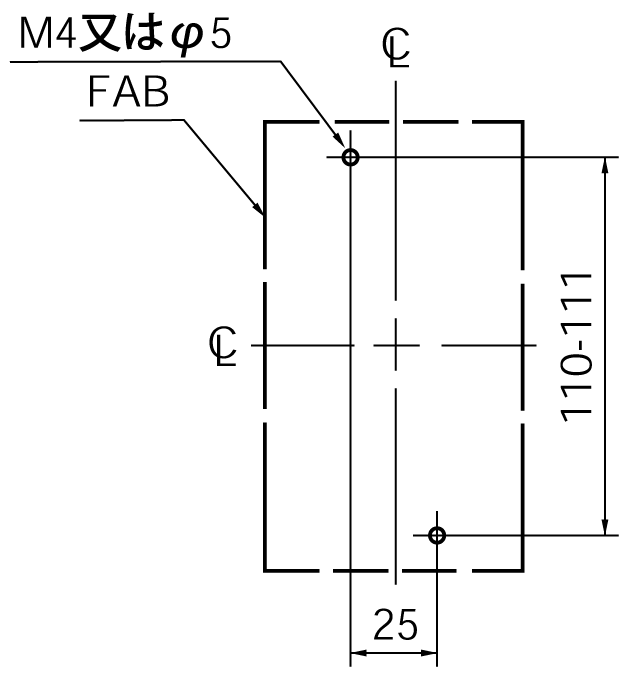 SA33BM 取付穴寸法