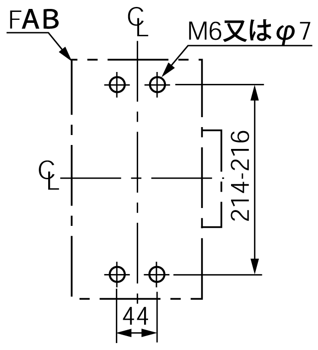 SA403BL 取付穴寸法