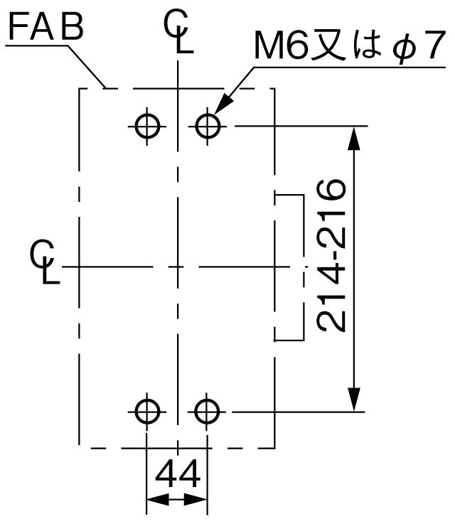 SA403CL 取付穴寸法