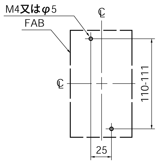 SA53BM 取付穴寸法