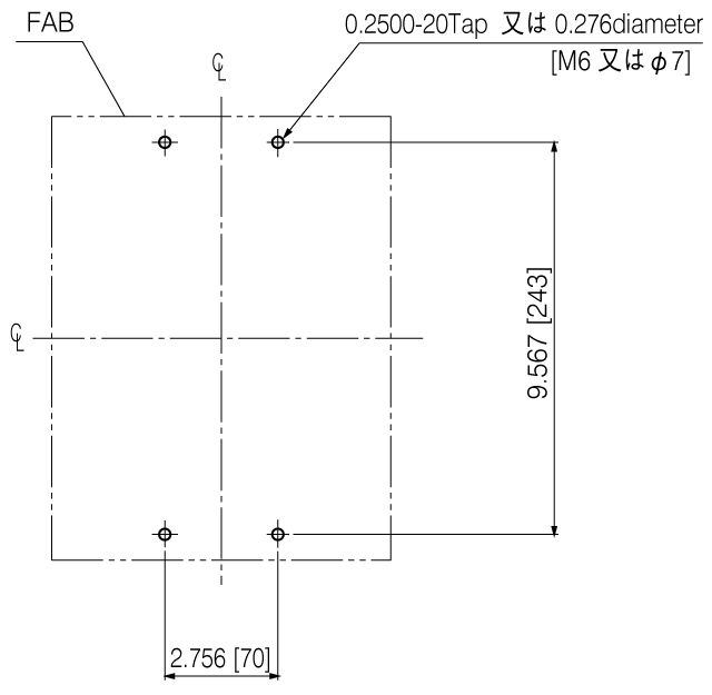 SA603RCUL 取付穴寸法