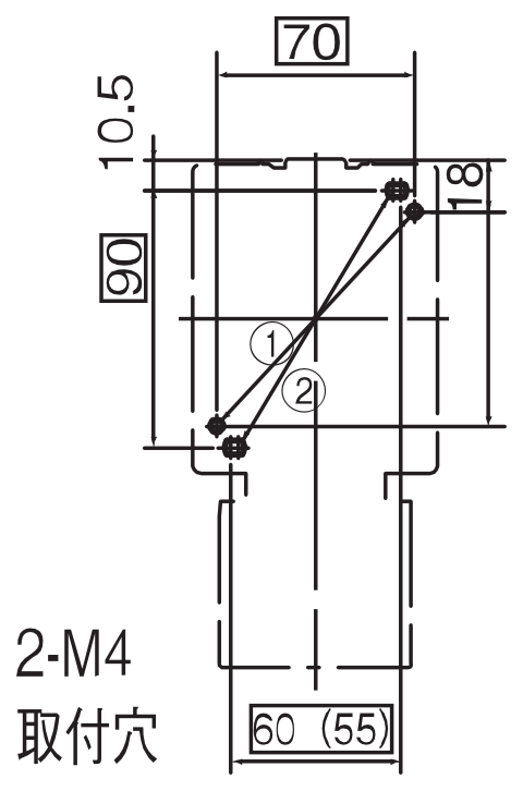 取付寸法図 SW-N2S 4P