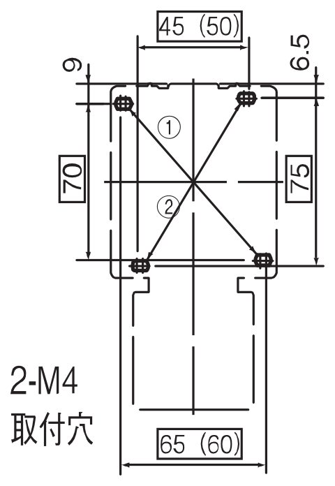 取付寸法図 SW-N1 4P