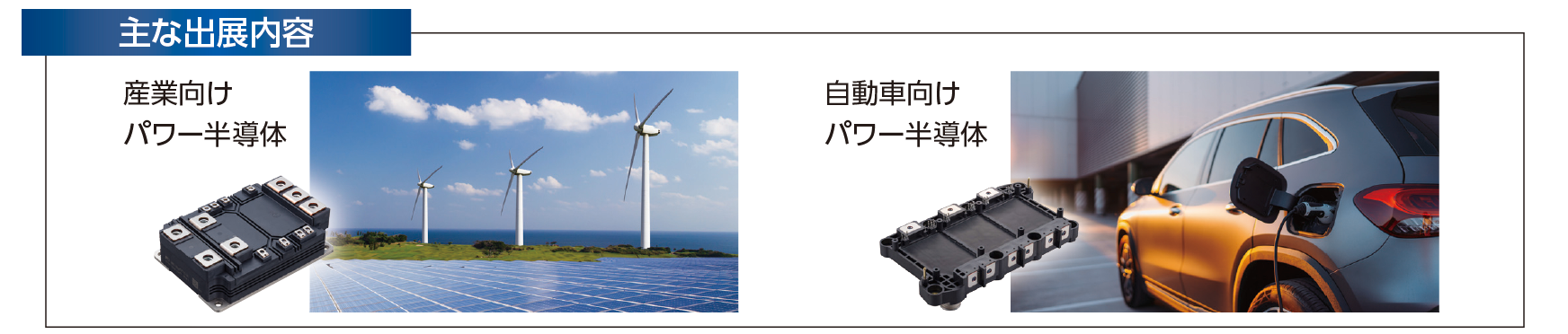 主な出展内容:産業向けパワー半導体 / 自動車向けパワー半導体