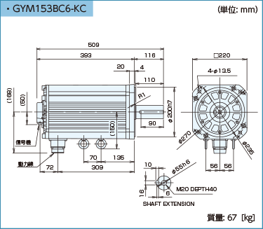 外形寸法図 GYMモータ標準6