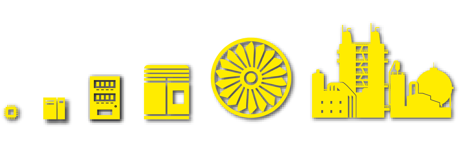 半導体・汎用インバータ・自動販売機・燃料電池・蒸気タービン・発電所