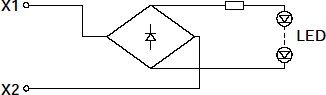 LED照光の内蔵整流回路